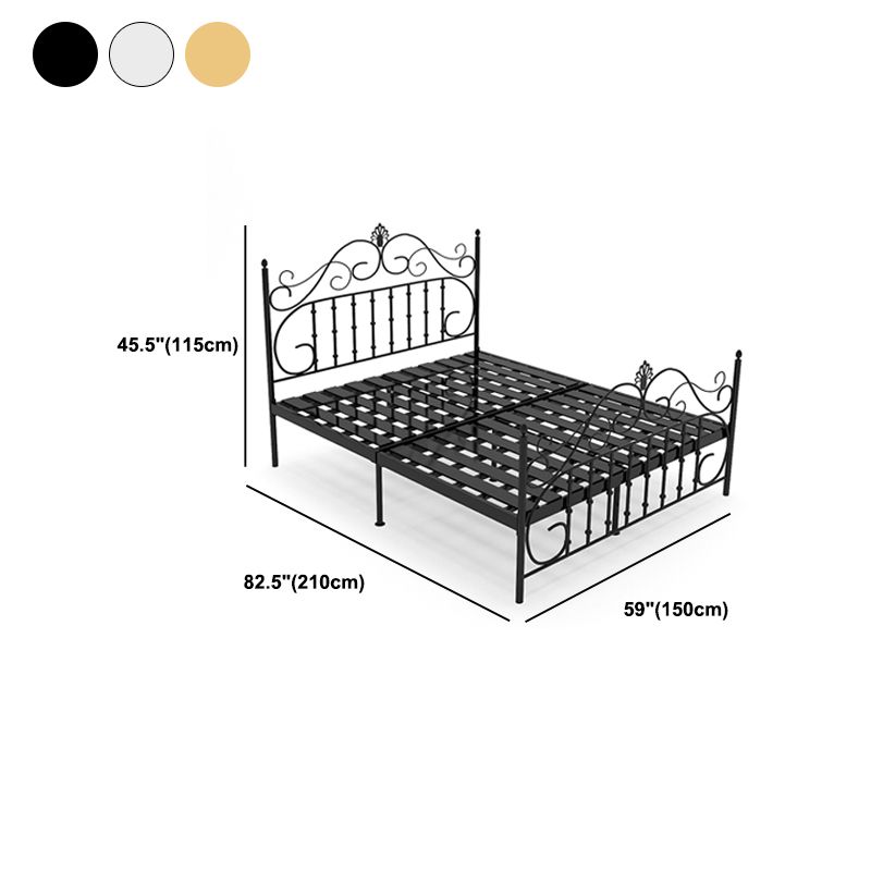 Glam Metal Bettrahmen mit Camelback Open-Frame-Kopfteil und Fußboard