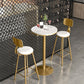 1/2/3/4 Pieces Glam Round Bar Table Set Bistro Set with Faux Marble Top
