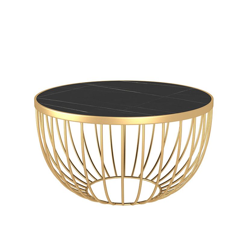 Tavolino da caffè a tamburo a singolo ardesia moderno tavolino rotondo minimalista