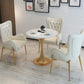 White Table Traditional Luxury Round Dining Table with Tulip Base