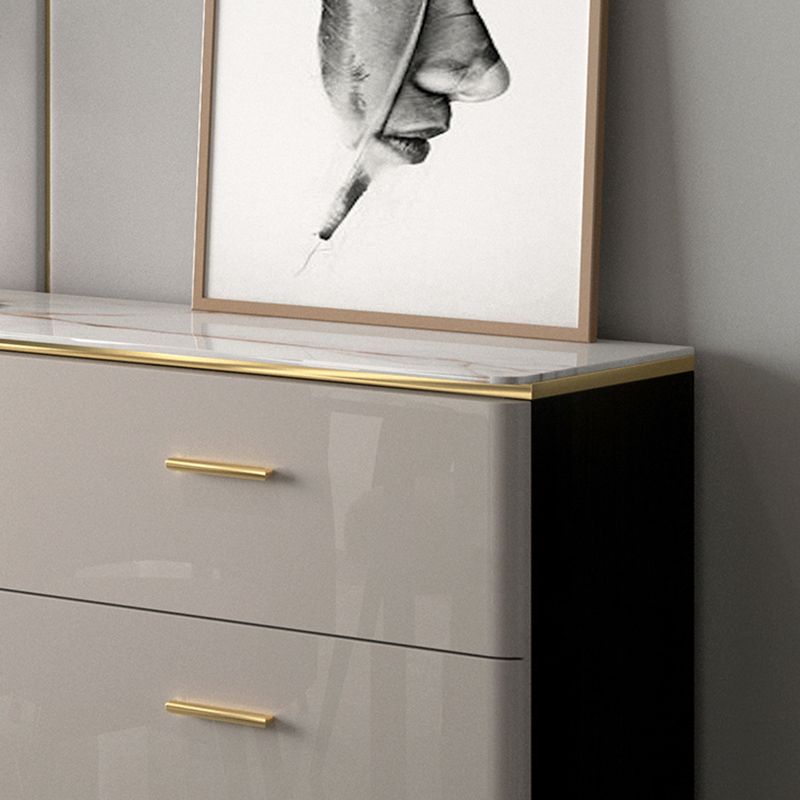 Glam Style Sideboard Buffet Server Adjustable Shelving Credenza for Dining Room Clearhalo 'buffet_sideboard' 'Buffets & Sideboards' 'furn' 'furn_buffet_sideboard' 'Furniture' 'Kitchen & Dining Furniture' 1200x1200_66305e44-2b06-4b2d-a823-fc3ee4d39168