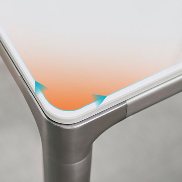 White Stone Top Dining Table Stainless Steel 4 Legs Dining Table Clearhalo 'Dining Tables & Seating' 'Dining Tables' 'dining_table' 'furn' 'furn_dining_table' 'Furniture' 'Kitchen & Dining Furniture' 1200x1200_66308fd7-a38b-4db4-a9fa-7d9070ba03c1