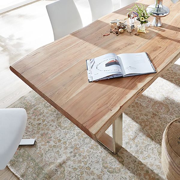Rectangle Wood Color Dining Table Solid Wood Table Luxury with Sled Base Clearhalo 'Dining Tables & Seating' 'Dining Tables' 'dining_table' 'furn' 'furn_dining_table' 'Furniture' 'furniture_dining_table' 'Kitchen & Dining Furniture' 'kitchen' 'kitchen_dining_table' 1200x1200_66311ea2-4d1e-46ca-b6f2-9e54c5ef3b0c