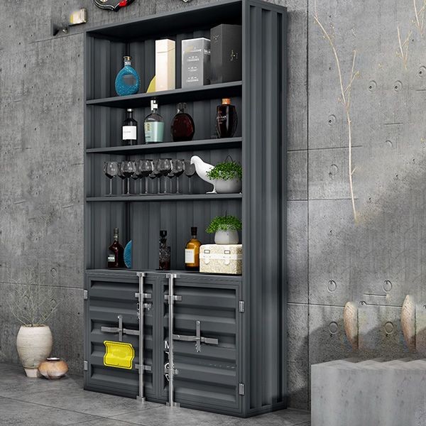 Eigentijdse vloer wijnrek ijzeren plank wijnhouder voor eetkamer