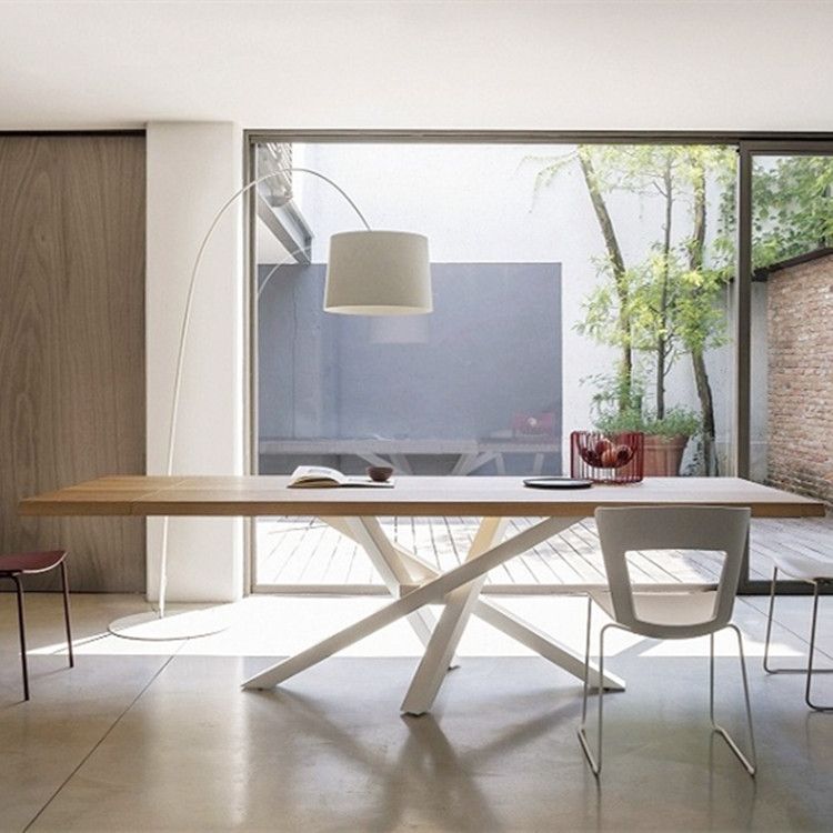 Tavolo da pranzo moderno in legno di pino tavolo da pranzo rettangolo per casa