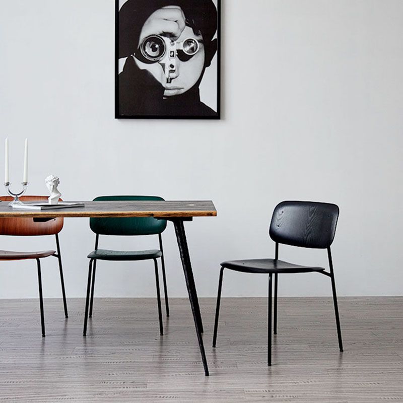 Industrial Metal Dining Room Chair Armless Open Back Dining Side Chair for Home Use Clearhalo ' kitchen&dining_furn' 'Dining Chairs' 'Dining Tables & Seating' 'dining_chair' 'furn' 'furn_dining_chair' 'Furniture' 'furniture_dining_chair' 'Kitchen & Dining Furniture' 'kitchen' 1200x1200_66347eb9-1ec5-45a2-ab90-53171fbeaa47