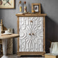 Industrial Distressed Wood Cabinet 1/2 - Drawer Solid Wood Storage Cabinet in White