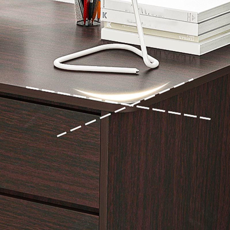 Zeitgenössischer Stil Engineered Wood Desk Rechteck Schreibtisch mit Schubladen für Büro