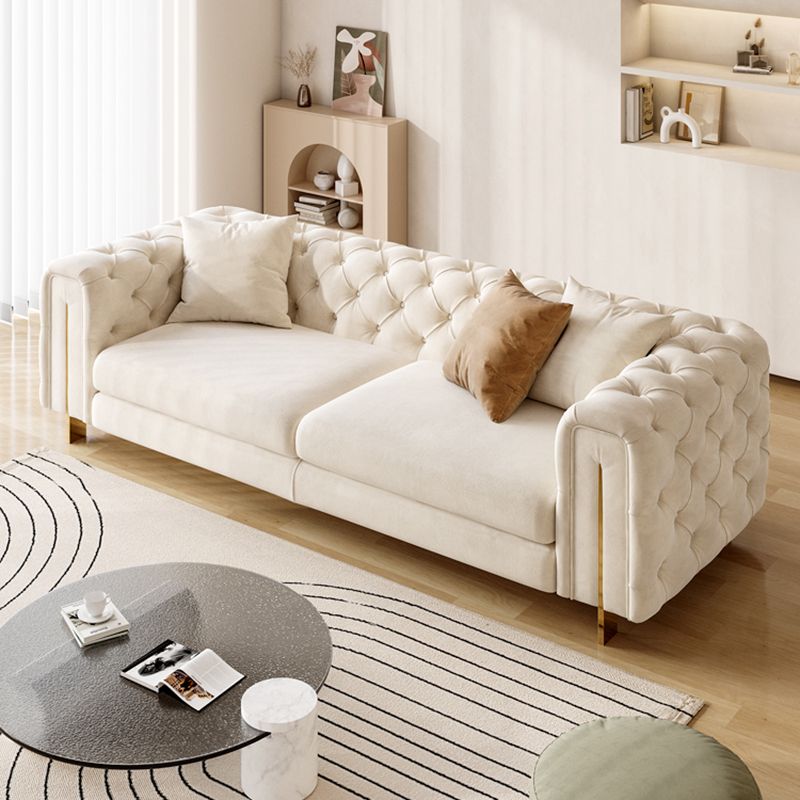 Contemporary Velet Seating Tufted Back Square Arm Sofa for Living Room Clearhalo 'furn' 'furn_sofas' 'Furniture' 'Living Room Furniture' 'Sofa' 'sofas' 1200x1200_6637e6fa-5a02-4e88-815d-9afb77be6ec0