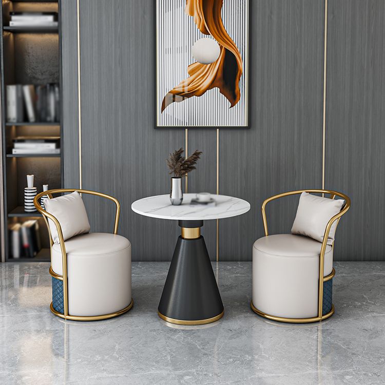1/3/4 Pcs Metal Modern Dining Room Set with Round Table and Pedestal Base Dining Set Clearhalo 'Dining Room Sets' 'Dining Tables & Seating' 'dining_room_set' 'furn' 'furn_dining_room_set' 'Furniture' 'furniture_dining_room_set' 'Kitchen & Dining Furniture' 'kitchen&dining_furn' 'kitchen' 1200x1200_6639238b-92a1-4767-9b7f-db9f752f2a97