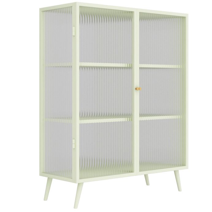 Server moderno in telaio in metallo vetro a due porte server da pranzo per soggiorno