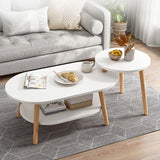 Table basse à quatre jambes Café en bois artificiel ou table de fin avec étagère