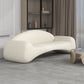 Contemporary Tight Back Sofa Couch Curved Settee Couch in White