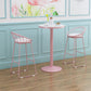 Industrial Metal Pink Bar Table Marble White 23.6"W Top Bistro Table for Cafe Clearhalo 'Bar Furniture' 'Bar Tables' 'bar_tables' 'furn' 'furn_bar_tables' 'Furniture' 'furniture_bar_tables' 'Kitchen & Dining Furniture' 'kitchen&dining_furn' 'kitchen' 1200x1200_663cfff3-e806-4f38-8679-e46e5410d5f3