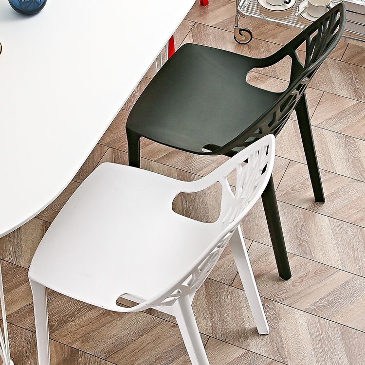 Contemporary Dining Chairs Armless Chair with Plastic Legs for Home