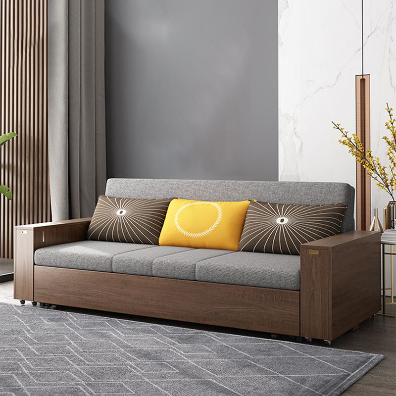 Ferme à bois massif canapé-lit de futon amovible avec stockage