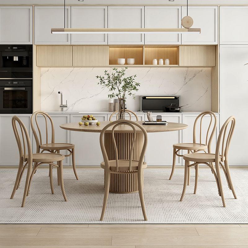 Round Pedestal Casual Dining Table Wood Color Fixed Table with Pinewood Solid Wood Clearhalo ' dining_table' 'Dining Tables & Seating' 'Dining Tables' 'furn' 'furn_dining_table' 'Furniture' 'furniture_dining_table' 'Kitchen & Dining Furniture' 'kitchen&dining_furn' 'kitchen' 'kitchen_dining_table' 1200x1200_663d92b5-3bef-4b19-88dd-8e304f342362