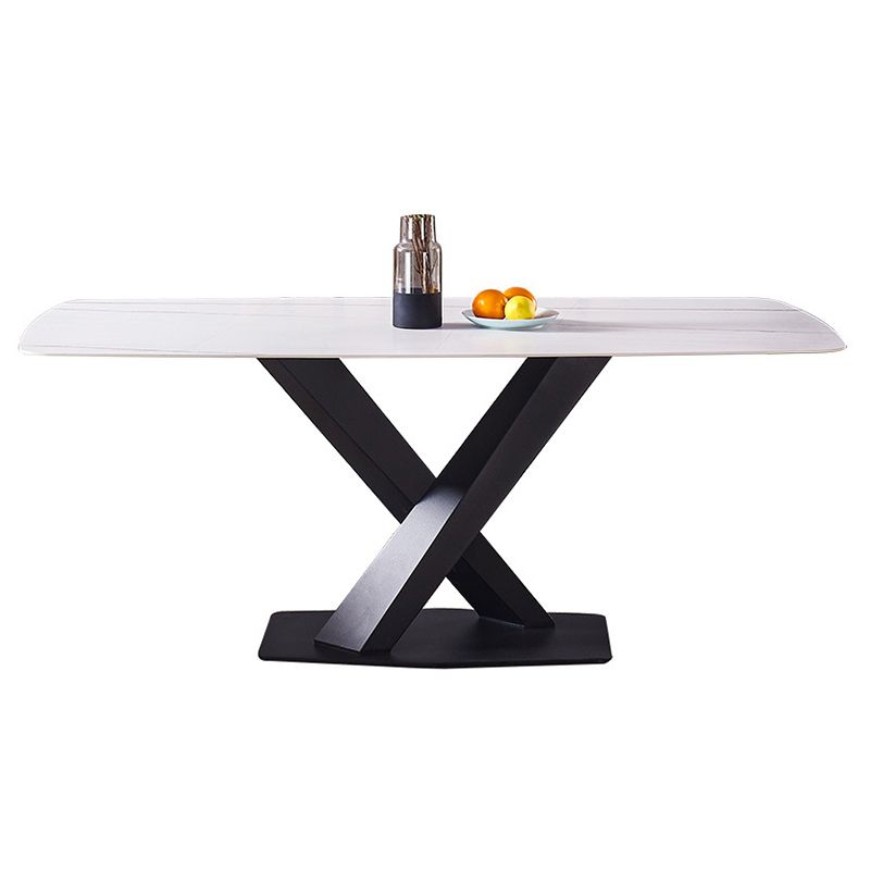 Rectangular Stone Dining Table Modern Furniture with Steel Base for Apartment Clearhalo 'Dining Tables & Seating' 'Dining Tables' 'dining_table' 'furn' 'furn_dining_table' 'Furniture' 'Kitchen & Dining Furniture' 1200x1200_663d9bd7-11bb-48c7-a456-1ae85c50249d