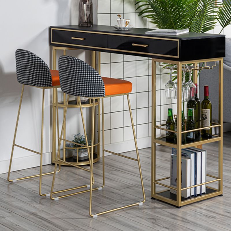 Glam Stone Rectangle Counter Table 1/3 Pieces Bar Table Set for Living Room Clearhalo 'Bar Furniture' 'furn' 'furn_home_bar_bar_sets' 'Furniture' 'Home Bars & Bar Sets' 'home_bar_bar_sets' 'Kitchen & Dining Furniture' 1200x1200_663e76a2-6675-4652-a750-d51a6cb634a7