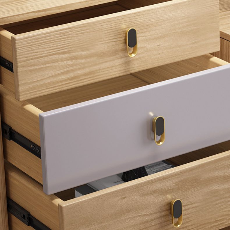 Coffre en bois moderne avec des jambes droites et des tiroirs accent coffre