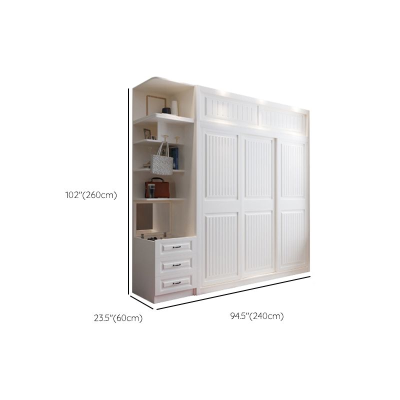 Contemporary Wardrobe Armoire with Garment Rod Wood Wardrobe Closet Clearhalo 'Armoires & Wardrobes' 'armoires_wardrobes' 'Bedroom Furniture' 'furn' 'furn_armoires_wardrobes' 'Furniture' 1200x1200_663f706d-4fc0-41e3-a71d-2be079178d2b