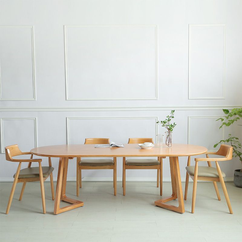 Base di slitta da slitta per ufficio ovale in legno massiccio 29,53 "scrivania alta