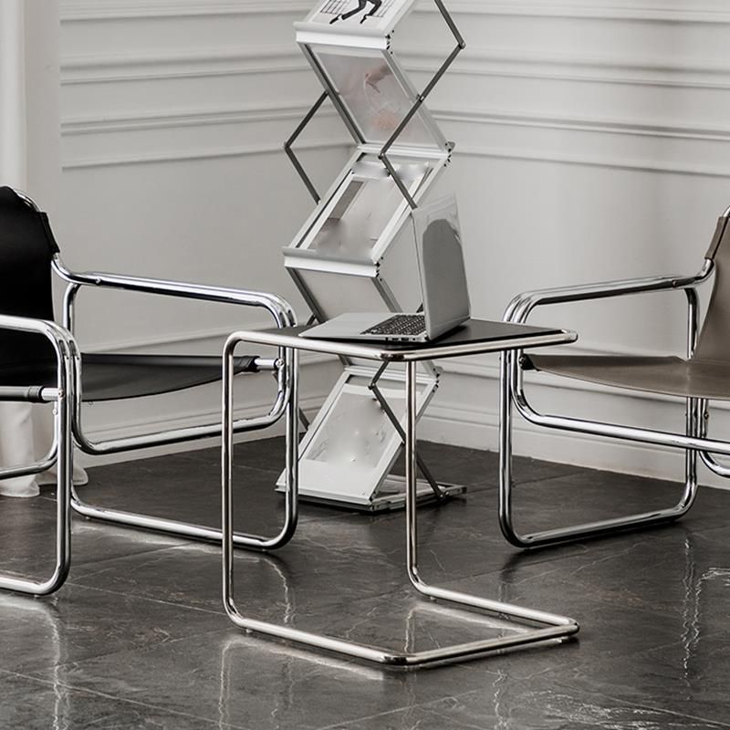 モダニズムのコーナーテーブル木製長方形の上部Cベースサイドテーブル