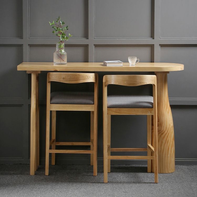 Solid Wood Counter Table with Specialty Table Top Legs Table - 41.3" H Clearhalo 'Bar Furniture' 'Bar Tables' 'bar_tables' 'furn' 'furn_bar_tables' 'Furniture' 'furniture_bar_tables' 'Kitchen & Dining Furniture' 1200x1200_664168c1-b02d-4911-8950-57a2001a5675