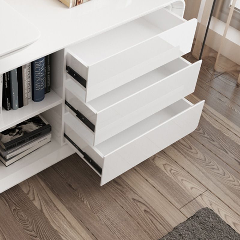 Modern Wood Computer Desk White Pedestal Writing Desk for Home Clearhalo 'furn' 'furn_office_desk' 'Furniture' 'Office Desks' 'Office Furniture' 'office_desk' 1200x1200_66416af8-2c3e-4314-81c6-6600509ef4fb