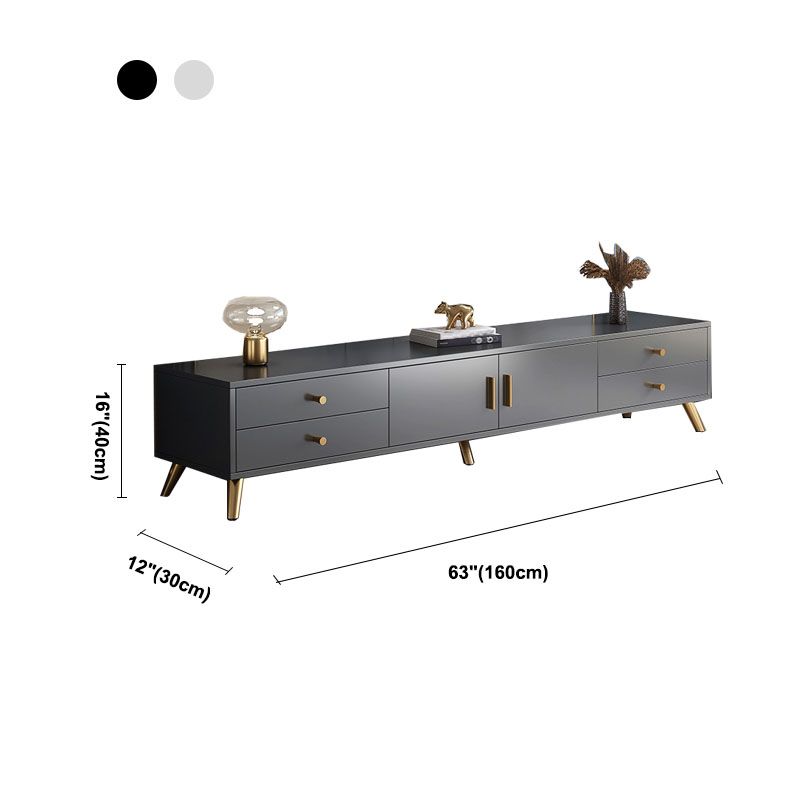 Consola de TV con almacenamiento cerrado, mueble de madera estilo Glam, con cajones y puertas