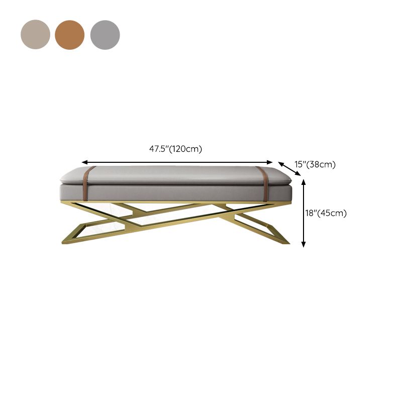 Glam 15" W Seating Bench Cushioned Rectangle Entryway and Bedroom Bench Clearhalo 'Benches' 'Chairs & Seating' 'furn' 'furn_benches' 'Furniture' 'Living Room Furniture' 1200x1200_6642e2c3-cfa6-4404-9e78-74ad1411926e