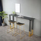 Stone Top Bar Table Traditional Luxury Rectangle Bar Table with Sled Base in Gold Clearhalo 'Bar Furniture' 'Bar Tables' 'bar_tables' 'furn' 'furn_bar_tables' 'Furniture' 'furniture_bar_tables' 'Kitchen & Dining Furniture' 1200x1200_66436fb6-3c8b-491d-a2b2-30087a17578e