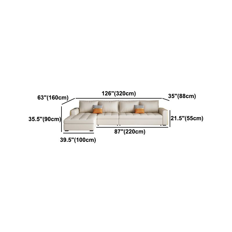 White Modern Sofa Bed with Storage USB Charging Convertible Sectional Clearhalo 'furn' 'furn_sectionals' 'Furniture' 'Living Room Furniture' 'Sectionals' 1200x1200_664520b6-f499-4091-a781-77ebe98d9c3b