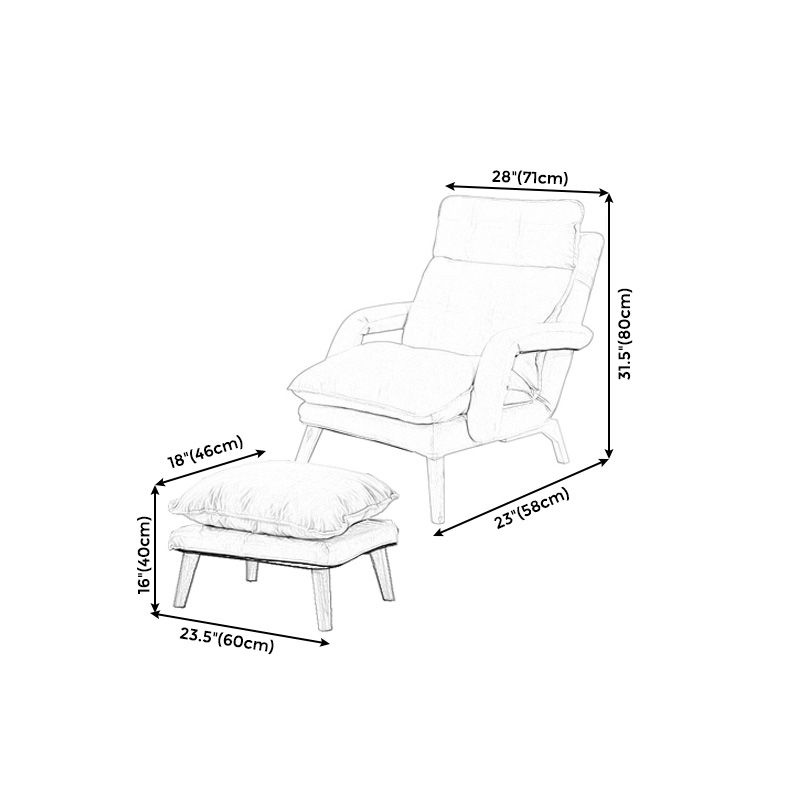 23.62 "Brede converteerbare stoel met eenvoudige vierpoten Biscuit Back Fauteuil