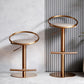 Glam Leather Bar Stool Metal Base Counter Stool for Living Room