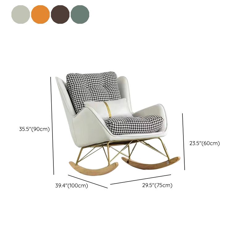 Magnifique chaise à bascule en cuir chaise de culbuteur amovible avec oreiller