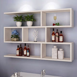 Moderne drijvende boekenkast met planken geometrische boekenplank voor woonkamer