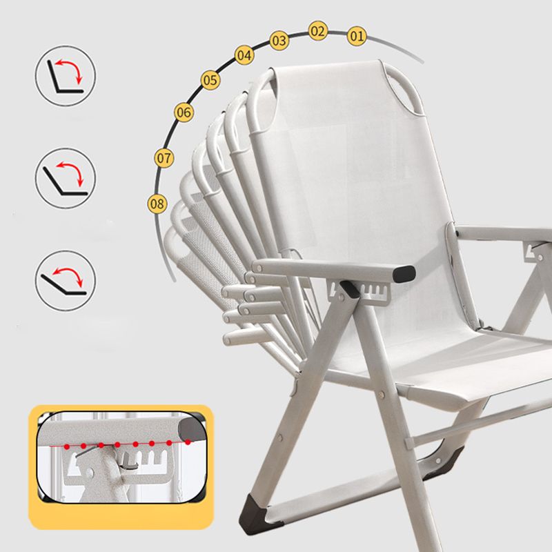 Sedia reclinabile pieghevole con cornice metallica contemporanea con blocco di posizione