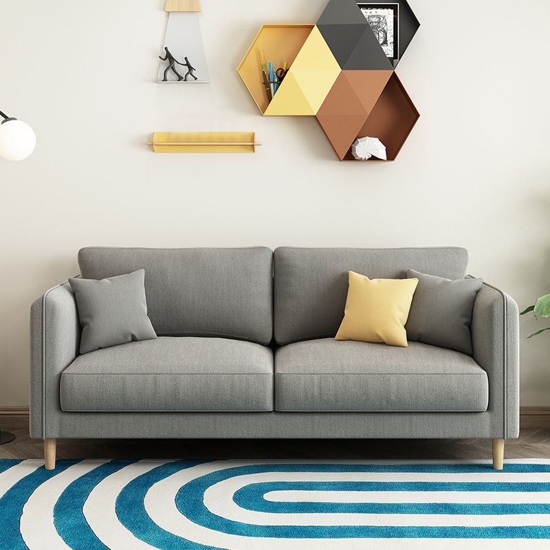 Scandinavian Loose Back Sofa 3-Seat Slipcovered Linen Square Arm Sofa Clearhalo 'furn' 'furn_sofas' 'Furniture' 'furniture_sofas' 'kitchen' 'kitchen_sofas' 'Living Room Furniture' 'Sofa' 'sofas' 1200x1200_6649350e-fd76-41bf-9922-85bc7e77e128