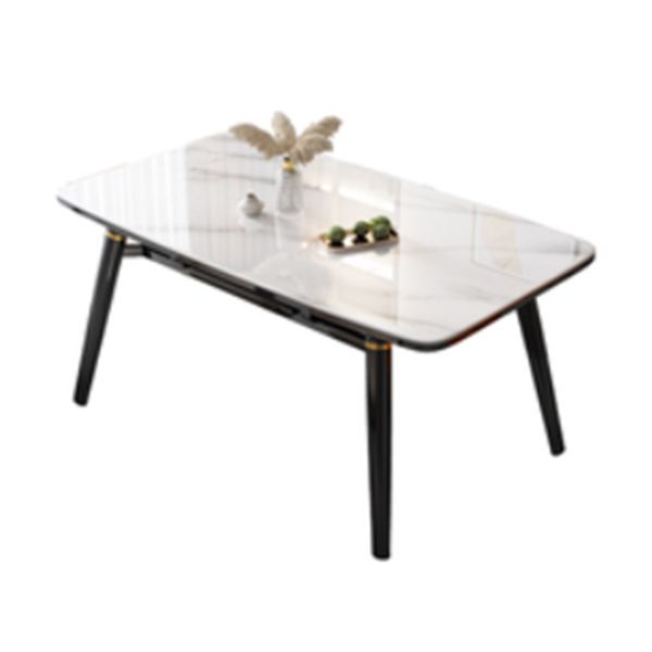 Pieds en caoutchouc de table à manger rectangulaire en pierre pliable pour salle à manger