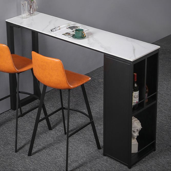 Kitchen Bar Height Counter Height Table Modern Rectangle Pub Table with Wine Storage Clearhalo 'Bar Furniture' 'Bar Tables' 'bar_tables' 'furn' 'furn_bar_tables' 'Furniture' 'furniture_bar_tables' 'Kitchen & Dining Furniture' 'kitchen&dining_furn' 'kitchen' 1200x1200_6650ab50-c608-4253-beb1-fbd8ea4717a2