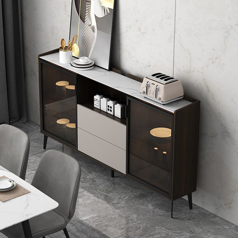 Sideboard di pietra della credenza a buffet moderna con armadi e cassetti