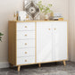 Scandinavian Natural Wood Storage Chest with Drawers for Home