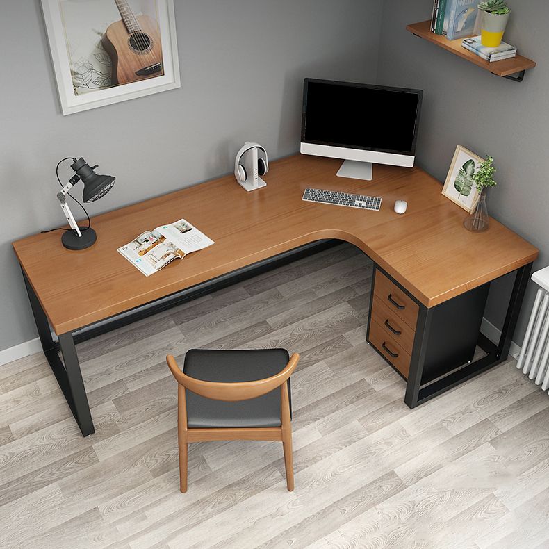 Scrivania in legno massiccio in stile industriale management a forma di cavo a forma di ufficio scrivania