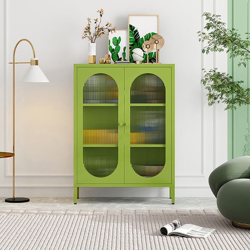 Steel Dining Room Sideboard Cabinet Modern Server Cabinet with Storage and Two Doors Clearhalo 'buffet_sideboard' 'Buffets & Sideboards' 'Furniture' 'furniture_buffet_sideboard' 'Kitchen & Dining Furniture' 1200x1200_66535eb9-3151-4774-aa65-b1c7ebc0ad7c