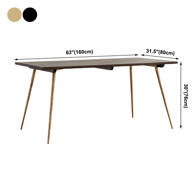 Rectangle Solid Oakwood Brown Tone Dining Table Industrial 4 Legs Table for Dining Room Clearhalo ' dining_table' 'Dining Tables & Seating' 'Dining Tables' 'furn' 'furn_dining_table' 'Furniture' 'furniture_dining_table' 'Kitchen & Dining Furniture' 'kitchen&dining_furn' 'kitchen' 'kitchen_dining_table' 1200x1200_6653bed2-4535-487a-bd61-7af10d2e5852