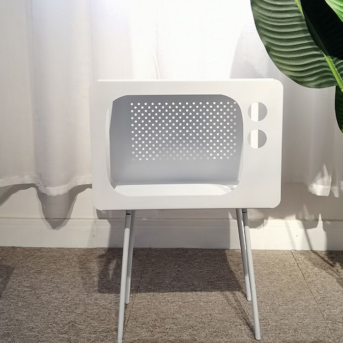 Medieval Modern Style Rectangular Metal Table Can Store 4 Legs Side Table