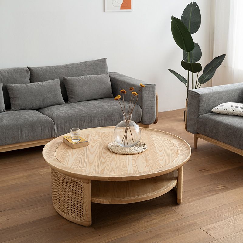 15"H Contemporary Cocktail Table Round Solid Wood Single Coffee Table Clearhalo 'Coffee & Accent Tables' 'Coffee Tables' 'coffee_tables' 'furn' 'furn_coffee_tables' 'Furniture' 'Living Room Furniture' 1200x1200_6657533d-bc3c-4199-88ec-7c7a946f5b3e