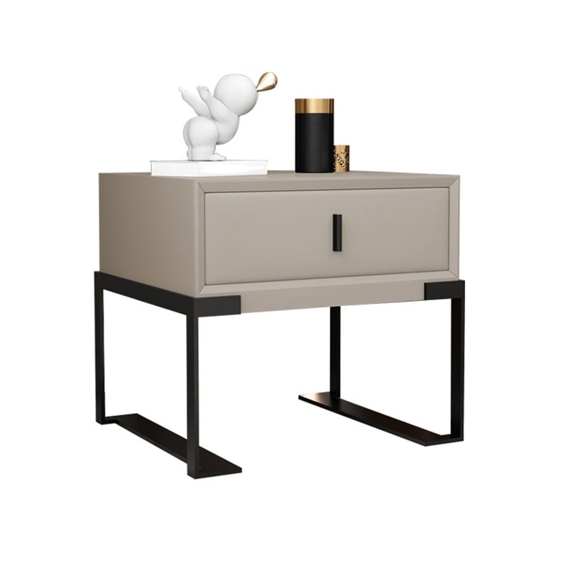 Leather Sled Nightstand 20" Tall Leather Night Table with 1 Drawer Clearhalo 'Bedroom Furniture' 'furn' 'furn_night_stand' 'Furniture' 'night_stand' 'Nightstands' 1200x1200_6657c4de-7b7d-494e-9ce8-abda8fd93b03