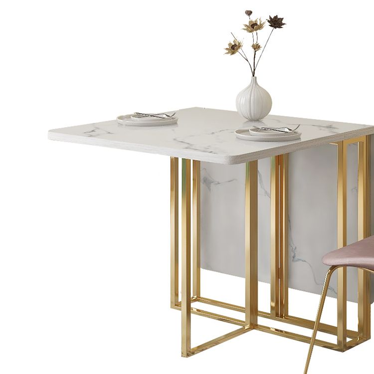 Contemporary Faux Marble Dining Table Sled Base Rectangle Table for Home Clearhalo ' dining_table' 'Dining Tables & Seating' 'Dining Tables' 'furn' 'furn_dining_table' 'Furniture' 'furniture_dining_table' 'Kitchen & Dining Furniture' 'kitchen&dining_furn' 'kitchen' 'kitchen_dining_table' 1200x1200_6658e131-7a8d-4651-9a6a-e7685c244abb